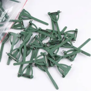 Wedding Corsage Clips Triangular Green Plastic Brooch Pins Floral DIY Supplies Functional Flower Fixing Tool Accessory