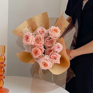 Bronziertes Kraftpapier im koreanischen Stil für Blumensträuße mit Goldfolientext