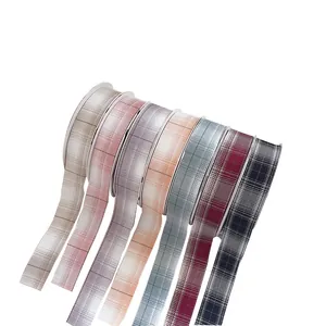 Cintas de tela de cuadros de estilo británico para manualidades y envolver regalos.