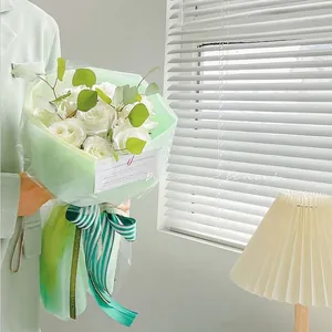 Soft cloud cotton flower wrapping paper in mint green for elegant bouquet lining