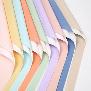 Papel de Regalo Floral Bicolor de Doble Cara Impermeable Colores Frescos de Verano Material de Envoltura de Regalo de Ramo de Plástico Suministros de Arte Floral
