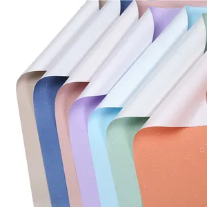 Papel de regalo floral impermeable de doble cara premium en colores pastel de verano