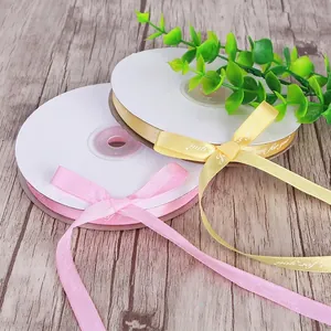 1cm Just for You printed polyester ribbons in pink and yellow for floral gift wrapping