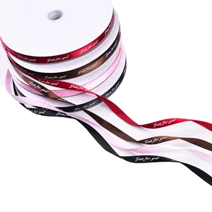 1cm Just for you printed satin ribbon rolls for flower gift wrapping and decor craft
