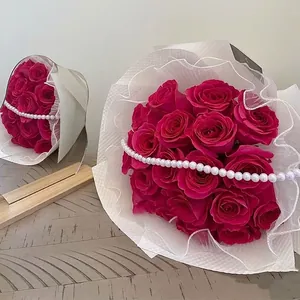 Elegante künstliche Perlenkette für Blumenstrauß DIY Floristik Dekoration Zubehör