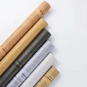 Waterproof English newsprint waxed pear paper rolls for flower and gift wrapping.