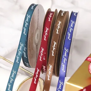 Nastro di raso premium da 1 cm con stampa 'Just for you' per fiori e regali