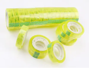 High adhesive clear yellow floral tape rolls for bouquet wrapping and office stationery sealing