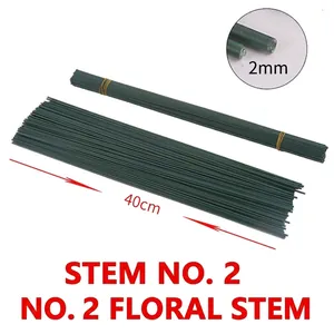 40cm Green floral wires (2mm) for DIY flower arrangement and soap flower bouquets.