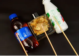 Transparent adhesive stickers for fixing snacks and decorations to bamboo sticks for DIY bouquets