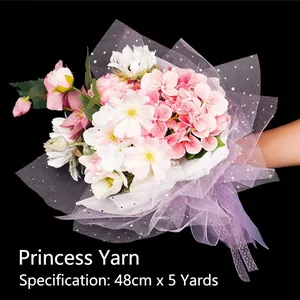 Gasa de malla de princesa brillante púrpura para el envoltorio elegante de ramos de flores