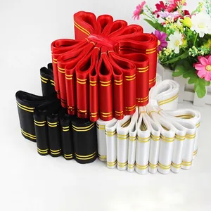 Gold Edged Ribbon Banners Polyester Satin Fabric Strips For Opening Ceremony Celebration Flower Basket Decorative Streamers