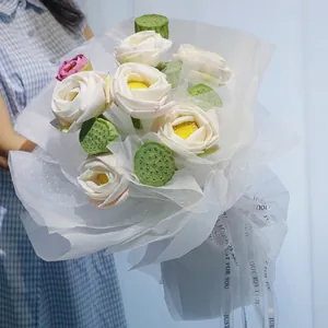 Elegante cinta de gasa de nieve de 2,5 cm para empaque profesional de flores y regalos