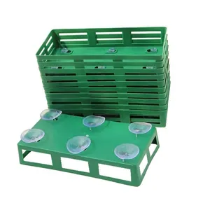 Green rectangular flower mud trays with 6 suction cups for wedding car floral arrangements.