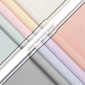 Waterproof Pearlescent Film Floral Wrapping Paper Recall Frame Style Border Flower Bouquet Packaging Misty Rose 20 Sheets