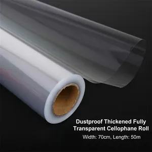 Rouleau de Papier Cellophane OPP Transparent Imperméable Anti-Poussière Emballage Cadeau Panier de Fleurs Fournitures