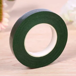Professional dark green floral tape roll for DIY flower arrangement and stem wrapping
