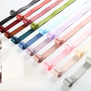 Rubans en satin multicolores de 2,5 cm pour bouquets de fleurs et emballages de cadeaux DIY