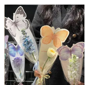 Schmetterlingsförmige Einzelblumen-Verpackungstüten für DIY-Gestecke