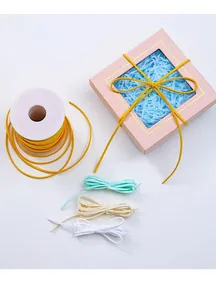 Colorful faux suede leather cord for DIY handmade crafts and flower gift wrapping decor.