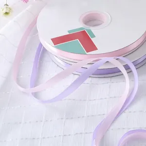 1.0cm solid color satin ribbon rolls for floral bouquet packaging and DIY baking crafts