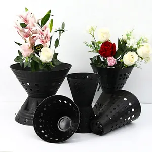 Revestimiento para Ramo Hueco de Plástico de Estilo Coreano Molde de Arreglo Floral Base Fija Para Florista Boda Fiesta DIY