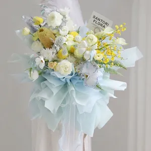 Papier d'Emballage de Fleurs de Style Coréen en Fibre de Coton Papier de Doublure de Bouquet Translucide Pour l'Emballage de Cadeaux Décoration Florale