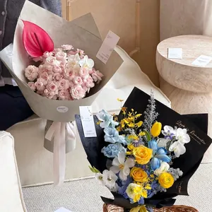 10 Blatt Bronzieren Schattenrose Blumenverpackungspapier Verdicktes Spezialpapier Blumenstrauß Geschenkverpackung Hochzeit Valentinstag