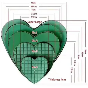 Heart-shaped floral foam suction plate set in five sizes for wedding car décor
