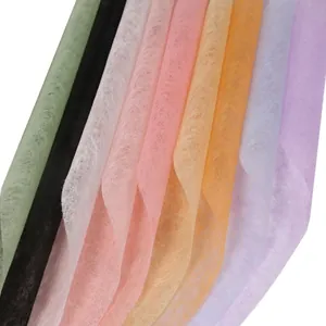 Papier d'emballage floral multicolore de qualité avec texture en coton pour bouquets