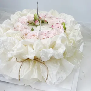 Waterproof wax pearlescent paper for elegant rose bouquet floral wrapping and packaging