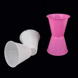 Miniconos de plástico para arreglos florales de estilo coreano en rosa y blanco