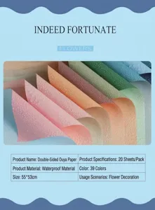 Dettaglio della carta da imballaggio per fiori impermeabile su entrambi i lati.