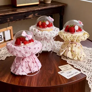 DIY Cake Bobo Cup Bouquet Packaging Material Kit Handmade Gift Wrapping Decor With Ribbon For Friends Birthday Party