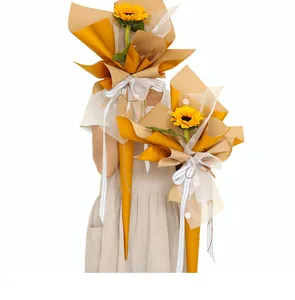 Detailed view of double-sided waterproof Oya paper used for wrapping sunflower bouquets