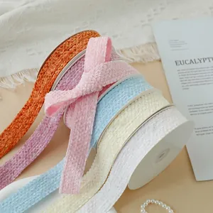 Waltz Texturiertes Webband 2,5 cm Breite 10 Yards Für DIY Haarschleifen Blumenstrauß Geschenkverpackung Handgefertigtes Stoff Dekomaterial