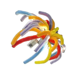 DIY colorful pipe cleaner fireworks kit with integrated LED light and battery box