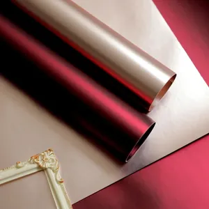 10 Blatt Metallische Textur Wasserdichtes Kraftpapier Blumenverpackung DIY Strauß Geschenkverpackung Mattsilber Roségold Weinrot