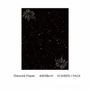 Papel de diseño con patrón de fuegos artificiales para envolver ramos, 44x58cm 10pz