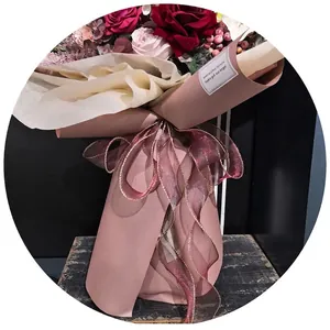 Elegant gold-edged fishtail yarn ribbon for decorative flower bouquet packaging materials