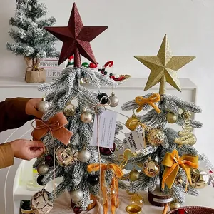 DIY frosted Christmas tree kit with felt bows and star toppers