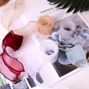 Elegante effen chiffon vissenstaart linten voor professionele bloem en cadeau verpakking