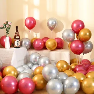 Metallic Latex Balloons High Gloss Mirror Balloons 10 12 Inch Balloons For Wedding Birthday Party Anniversary Festival Decoration
