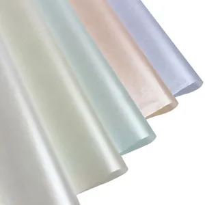 Waterproof pearlescent tissue paper sheets in pastel colors for floral wrapping