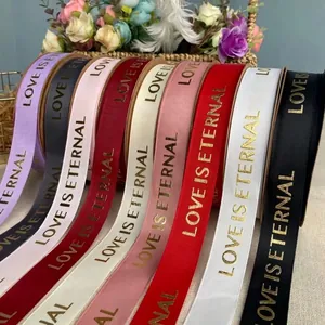 Romantisches Goldfolien Ripsband Mit Love Is Eternal Text Für Blumenverpackung Geschenkverpackung Kuchendekoration DIY Handwerk