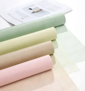 Soft milk cotton non-woven flower wrapping paper rolls in various pastel macaron colors