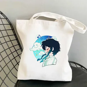Niedliche Anime Canvas Tragetasche, lässige Umhängetasche für Studenten, langlebige Einkaufstasche.