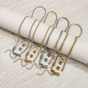 DIY 304 Edelstahl Schlangenkette Halskette Vakuum Gold PVD 18K Gold Schmuckherstellung Zubehör Für Herren Damen Schmuck