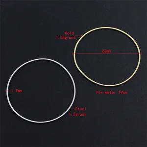 Technical detail showing 1.7mm stainless steel wire bracelets with precise measurements