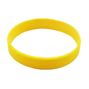 Plain yellow silicone glow-in-the-dark wristband for events and small gifts